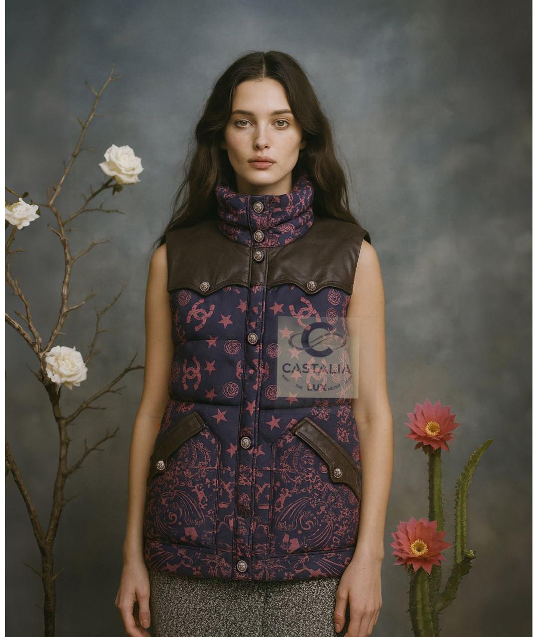 CHANEL Фиолетовый хлопковый жилет, фото 2