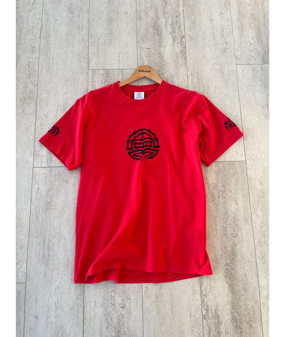 VETEMENTS Красная хлопковая футболка, фото 2