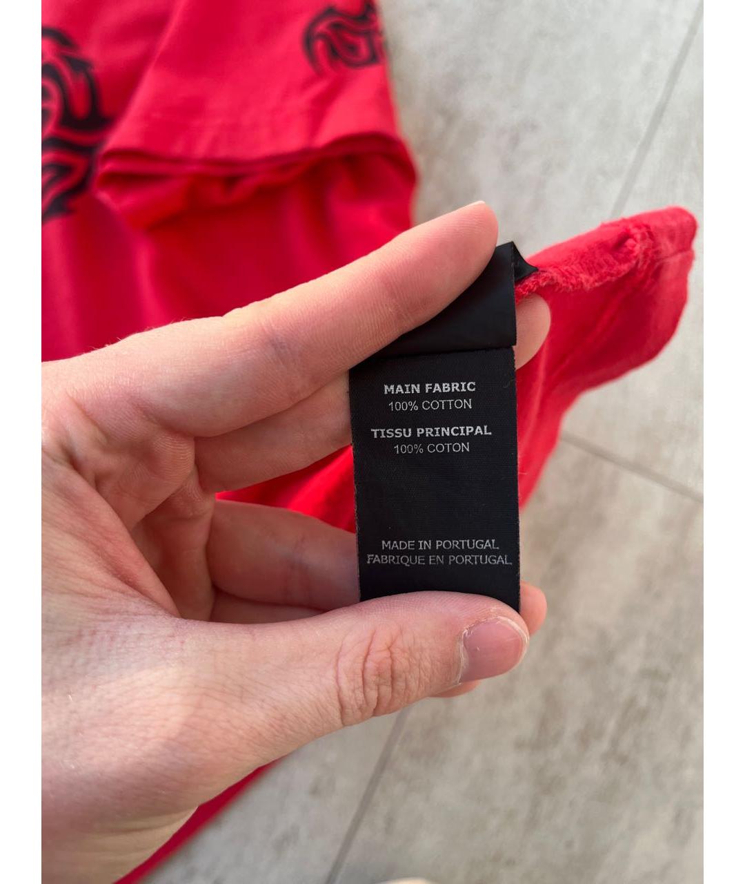 VETEMENTS Красная хлопковая футболка, фото 6