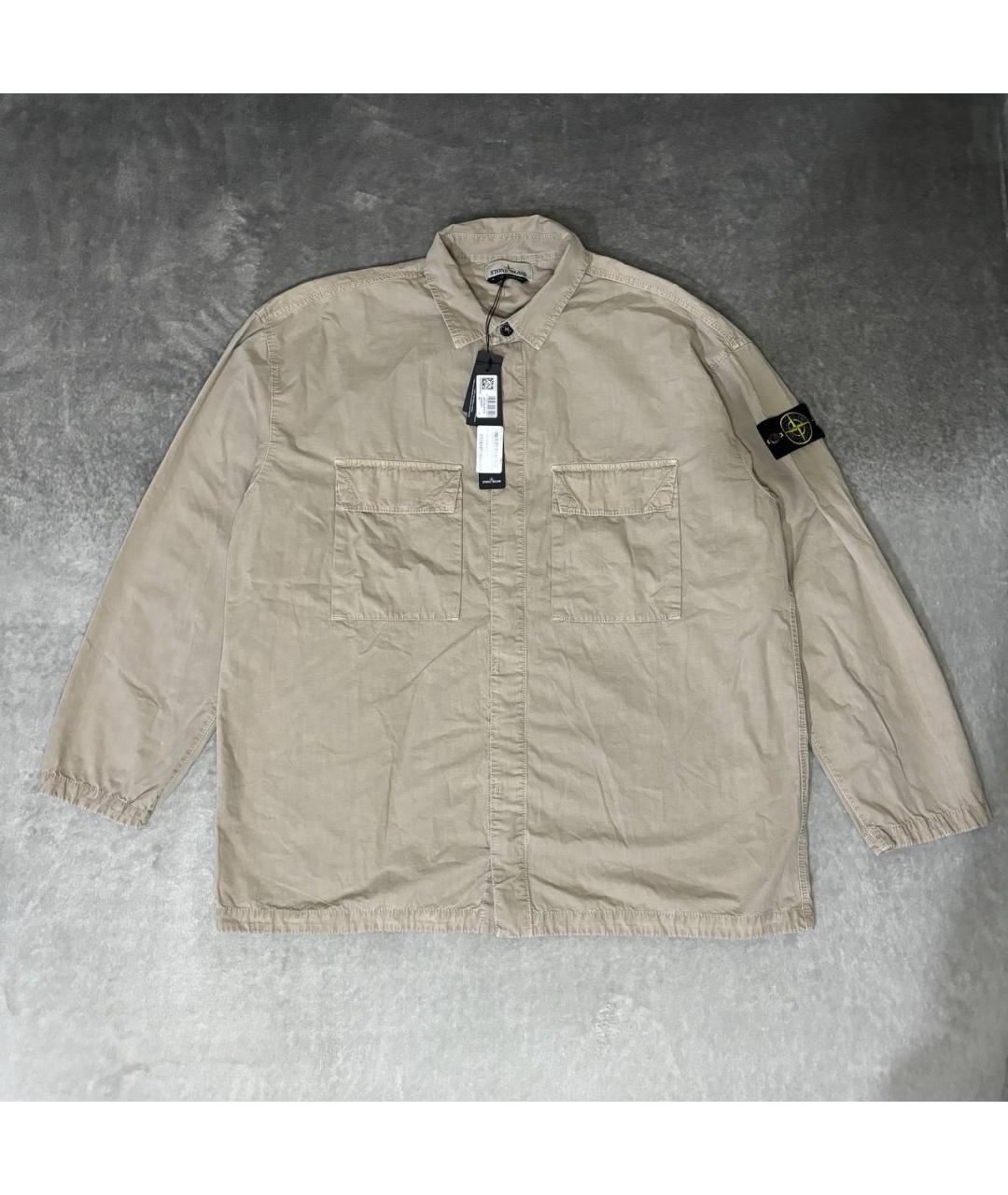 STONE ISLAND Бежевая хлопковая куртка, фото 9