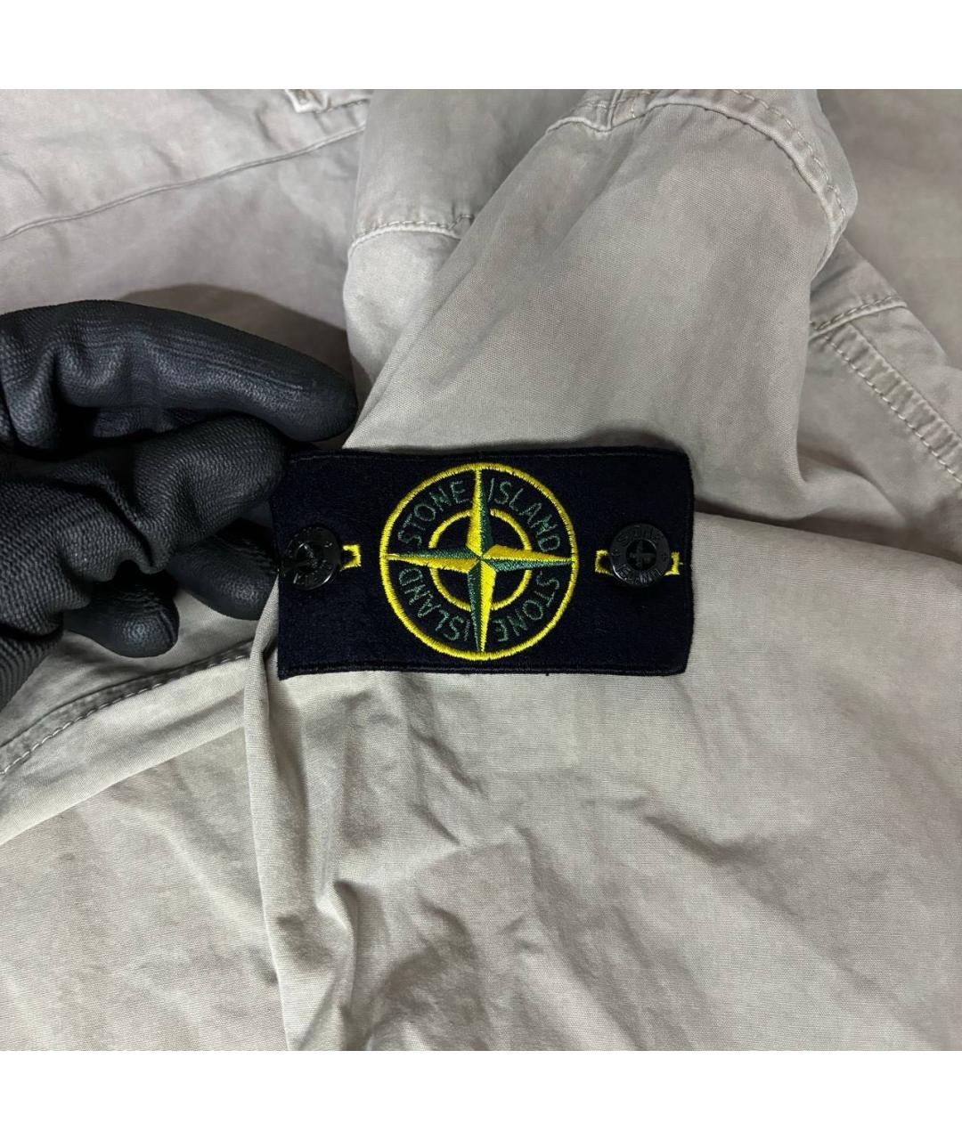 STONE ISLAND Бежевая хлопковая куртка, фото 4