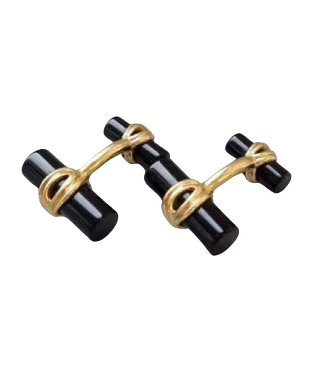 TIFFANY&CO Черные запонки из желтого золота, фото 1