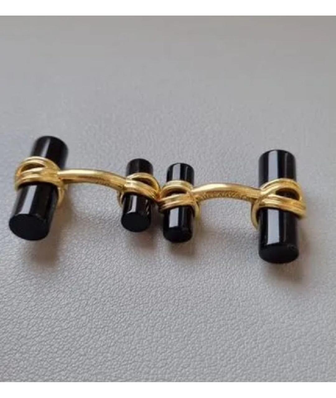 TIFFANY&CO Черные запонки из желтого золота, фото 2