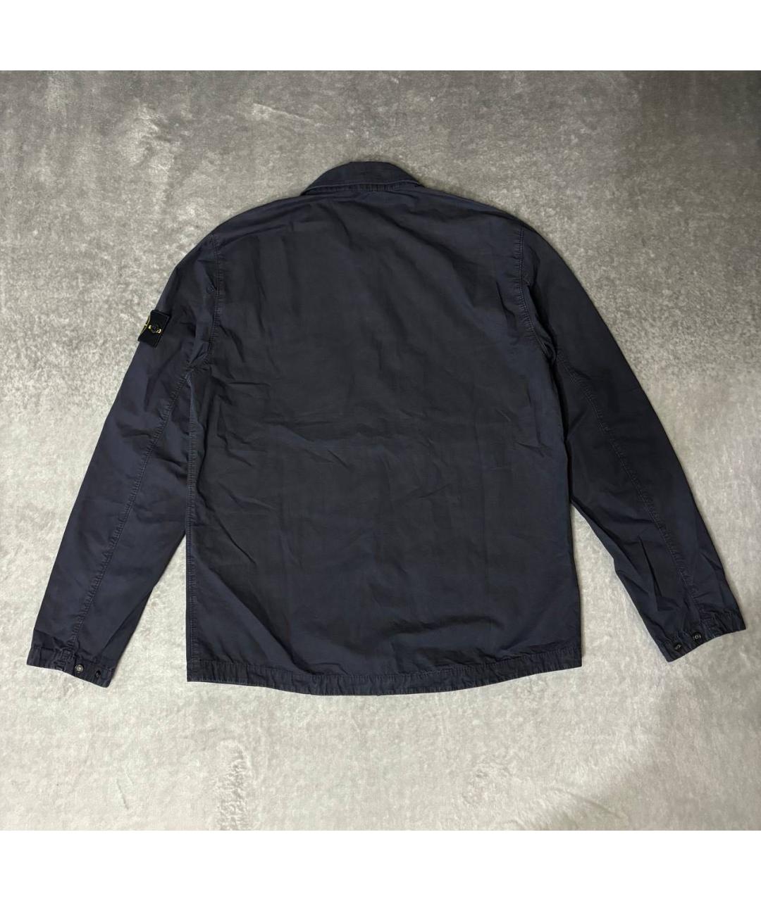 STONE ISLAND Темно-синяя хлопковая куртка, фото 2