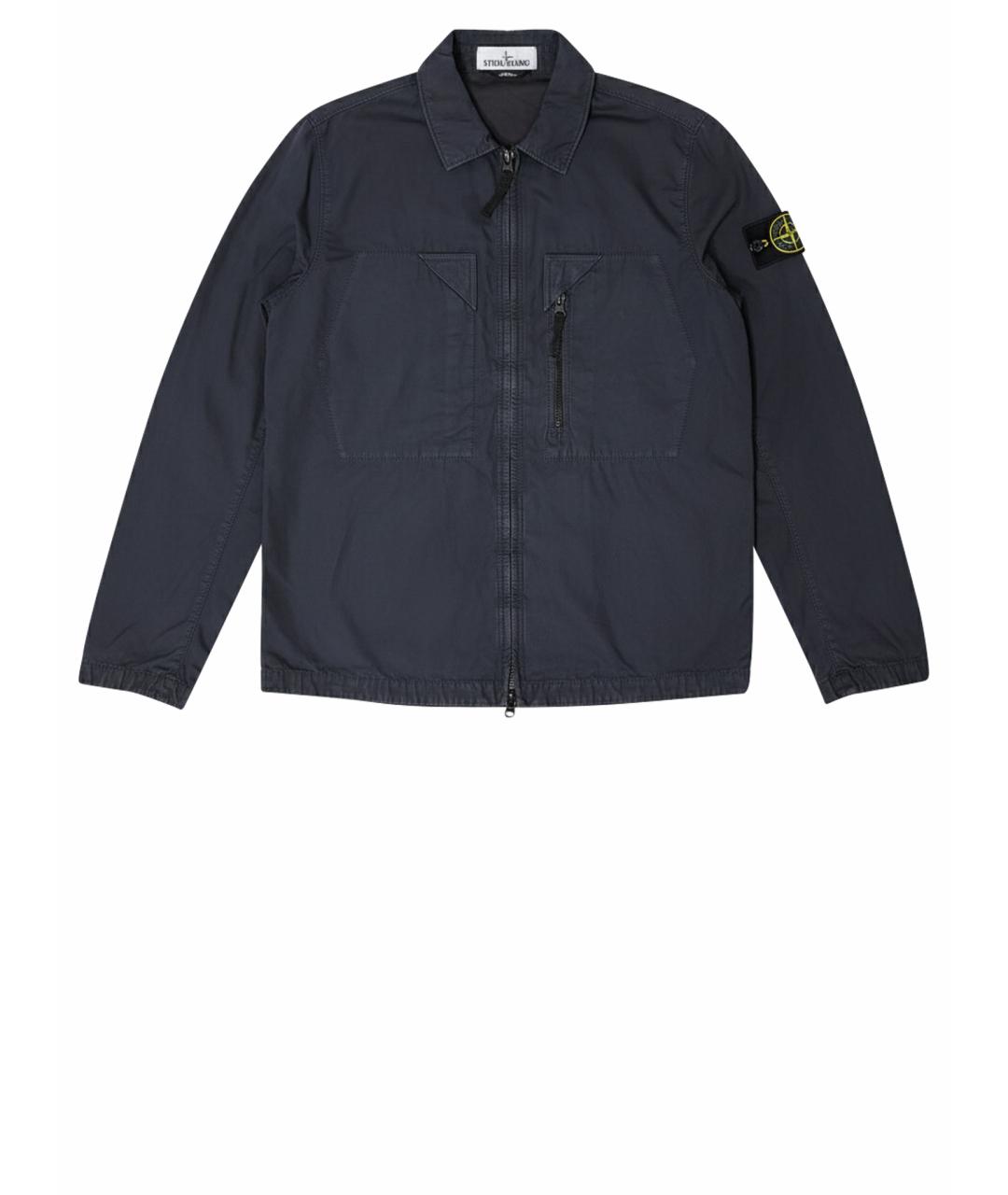 STONE ISLAND Темно-синяя хлопковая куртка, фото 1