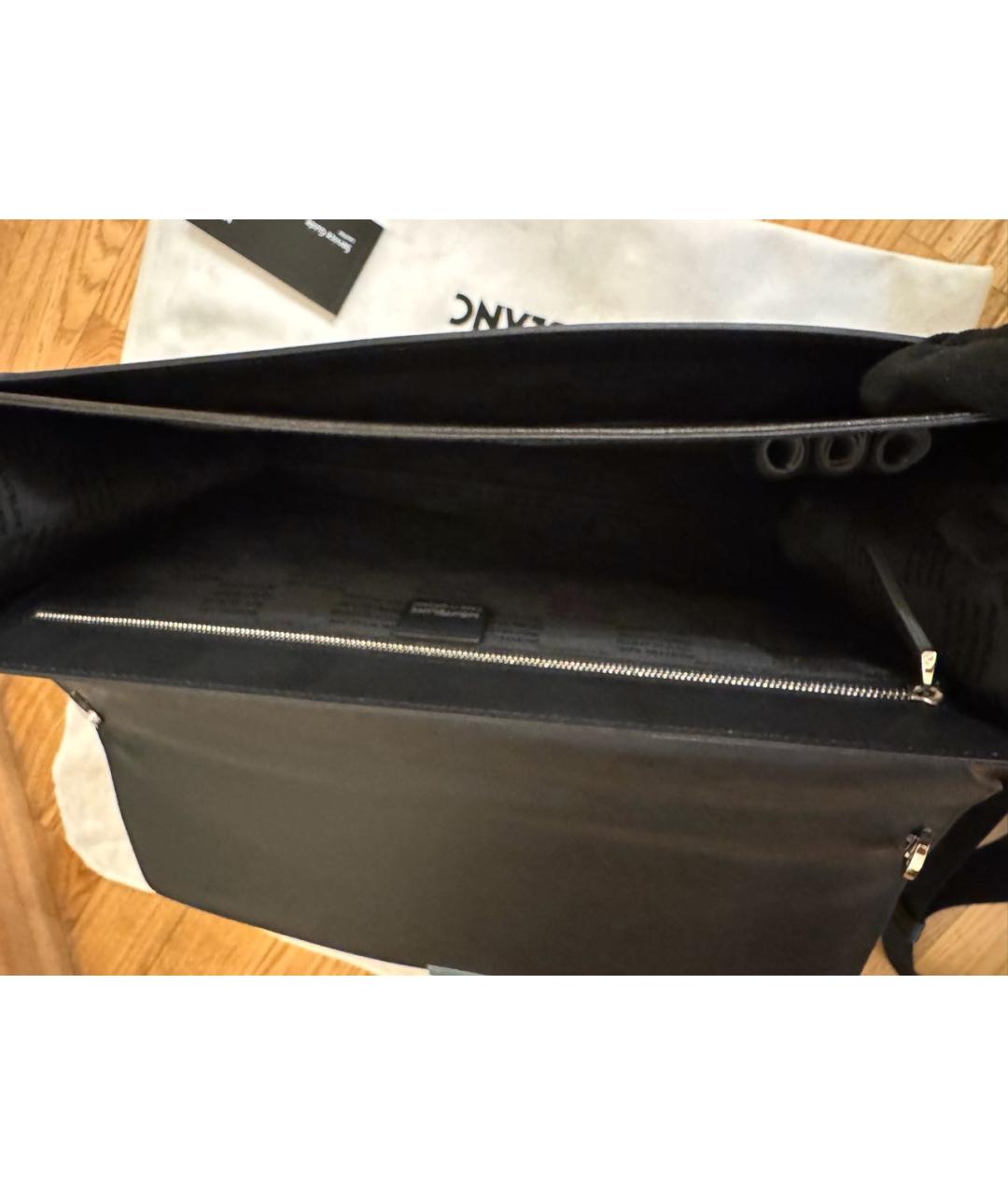 MONTBLANC Черный кожаный портфель, фото 4