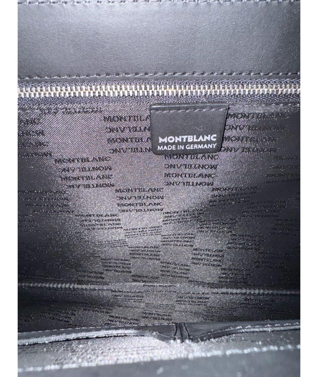 MONTBLANC Черный кожаный портфель, фото 5