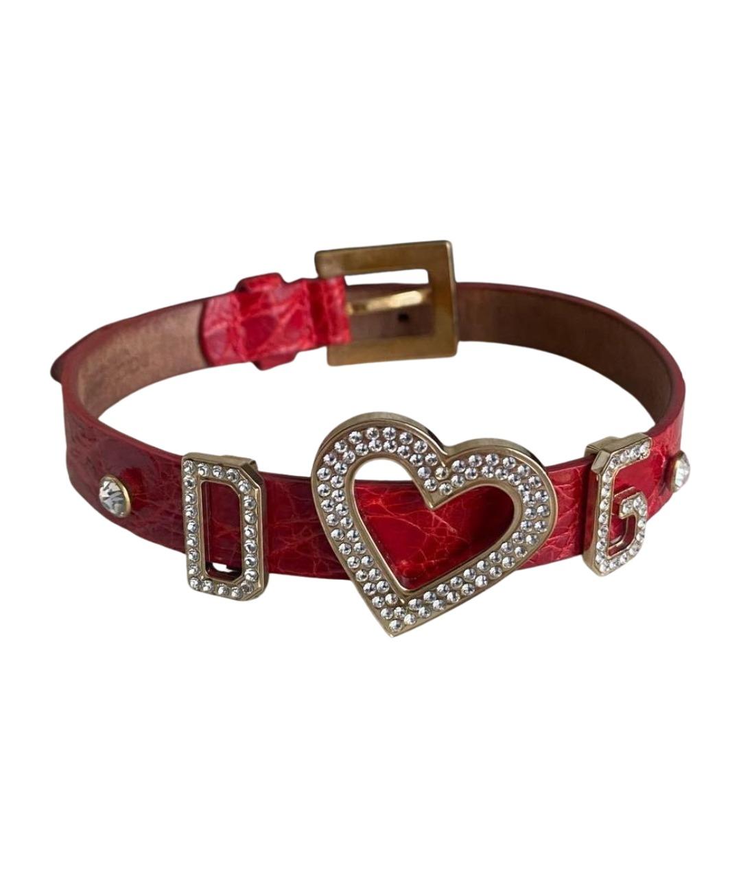 DOLCE&GABBANA Красный браслет из экзотической кожи, фото 1