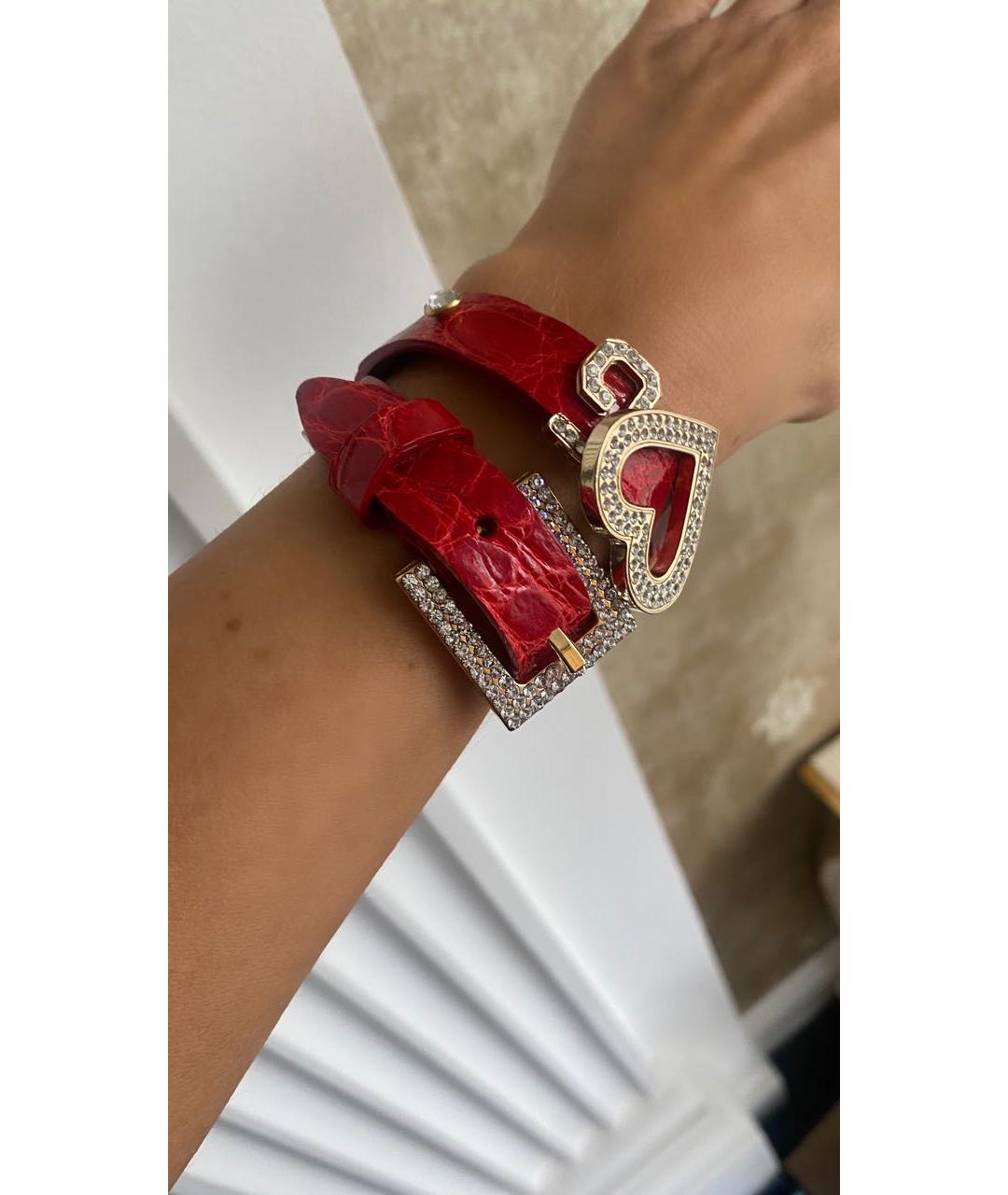 DOLCE&GABBANA Красный браслет из экзотической кожи, фото 2