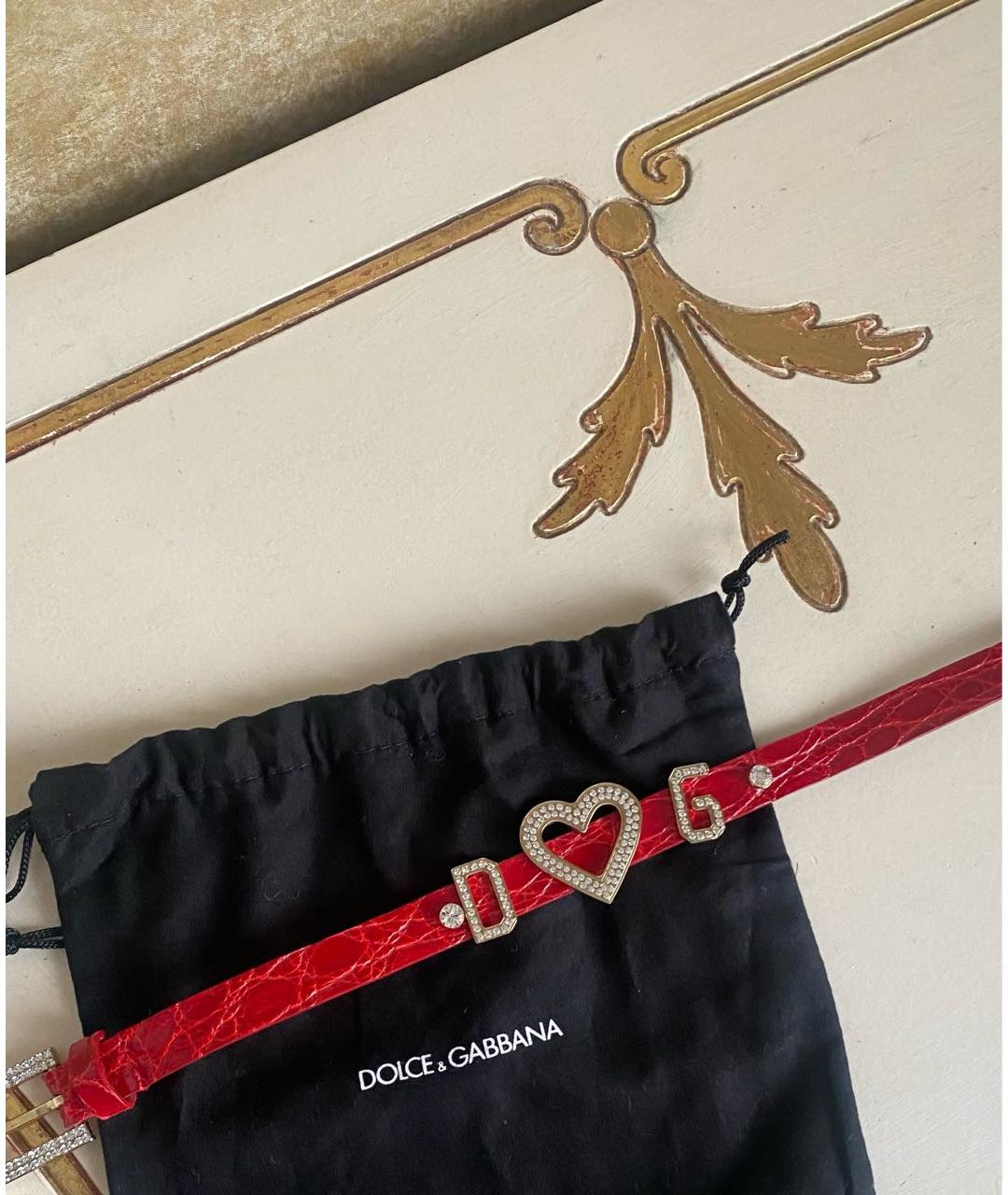 DOLCE&GABBANA Красный браслет из экзотической кожи, фото 6