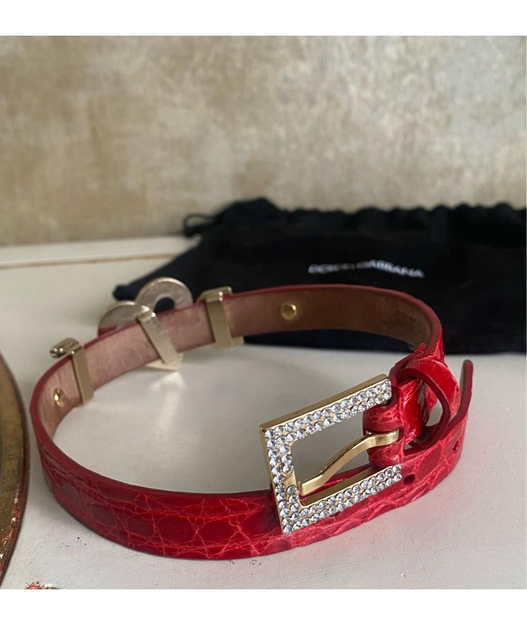 DOLCE&GABBANA Красный браслет из экзотической кожи, фото 3
