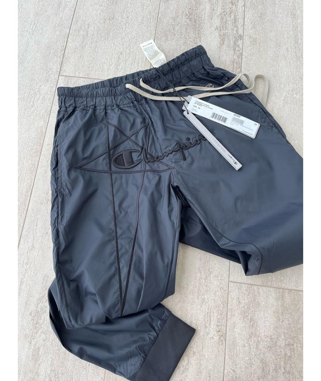 RICK OWENS Темно-синие полиамидовые брюки узкие, фото 3