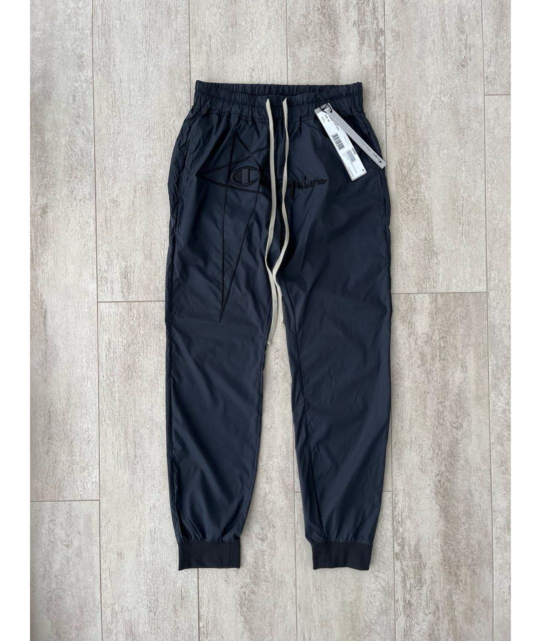 RICK OWENS Темно-синие полиамидовые брюки узкие, фото 7