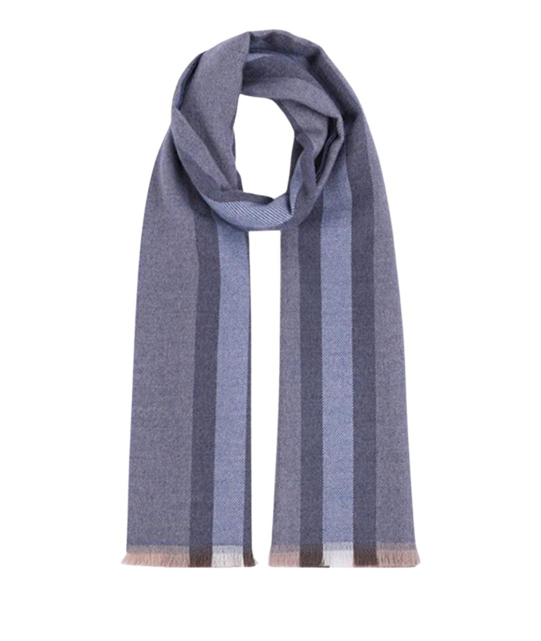 GUCCI Синий шерстяной шарф, фото 1