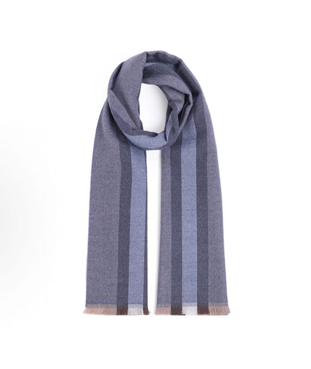 GUCCI Синий шерстяной шарф, фото 4