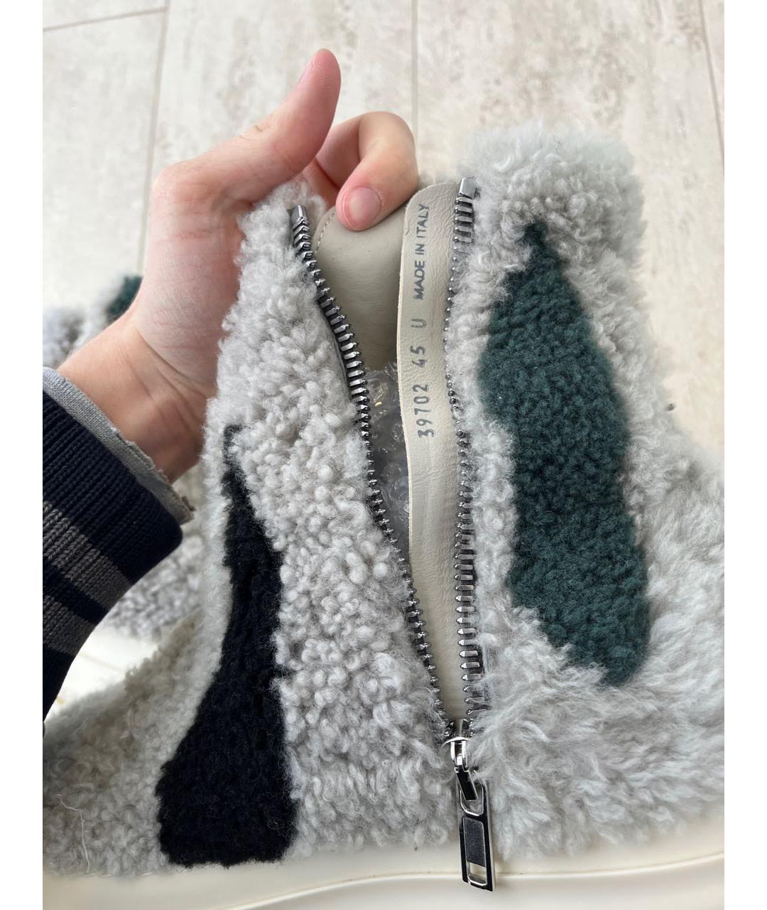 RICK OWENS Серые резиновые высокие кроссовки / кеды, фото 6