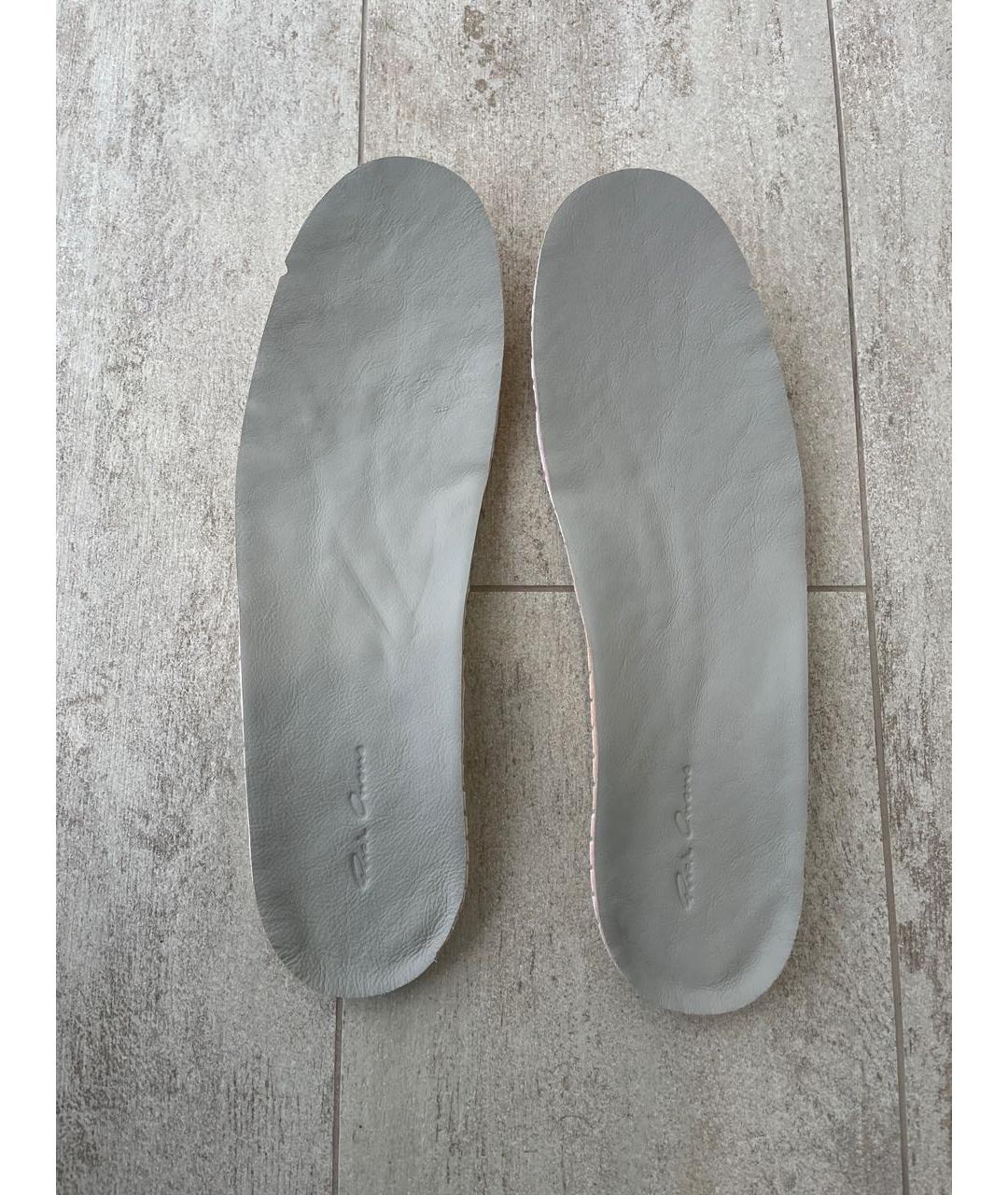 RICK OWENS Серые резиновые высокие кроссовки / кеды, фото 8