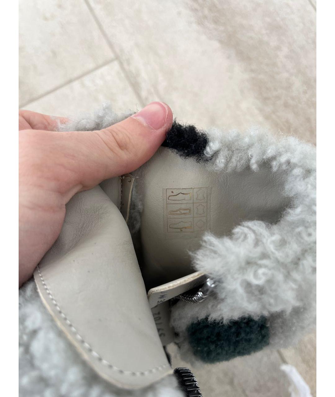 RICK OWENS Серые резиновые высокие кроссовки / кеды, фото 7