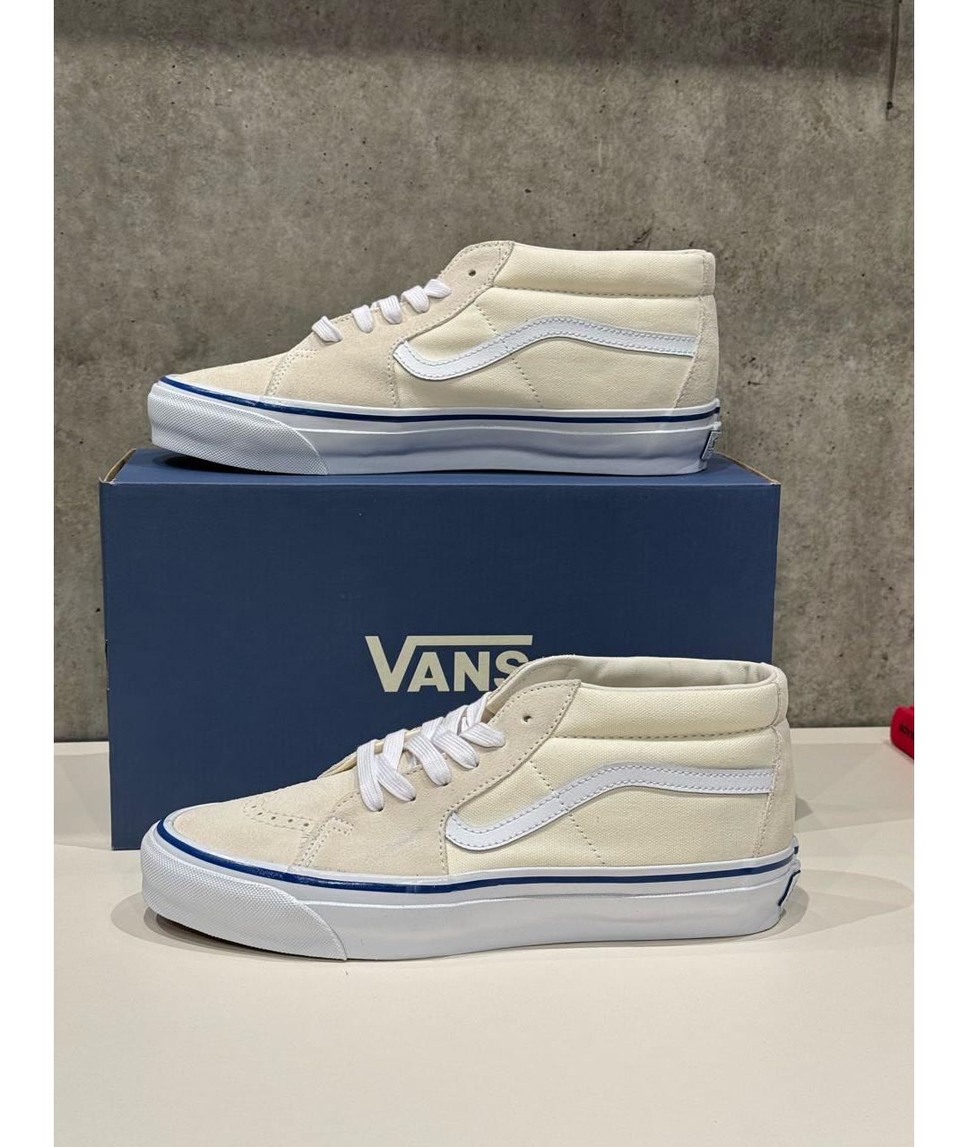 VANS Бежевые текстильные низкие кроссовки / кеды, фото 8