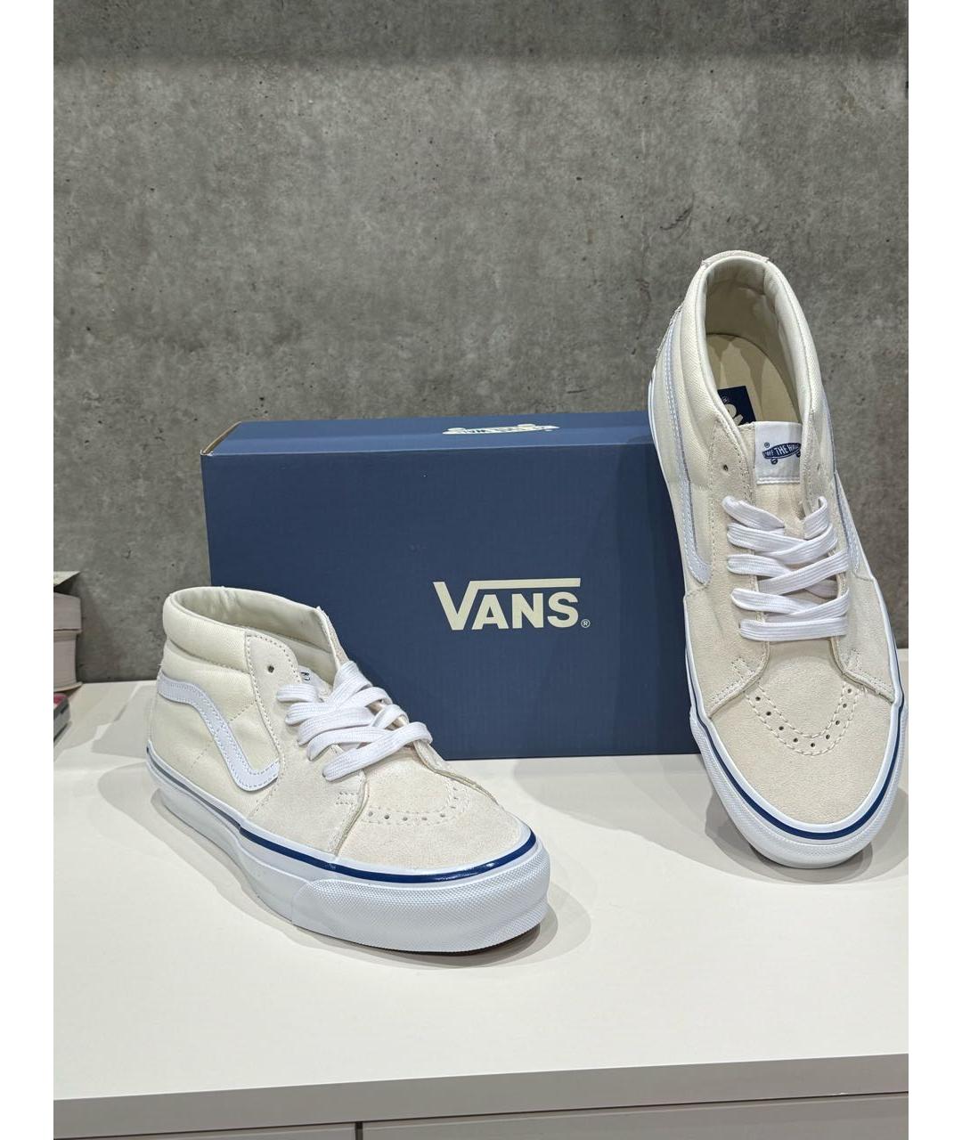 VANS Бежевые текстильные низкие кроссовки / кеды, фото 7