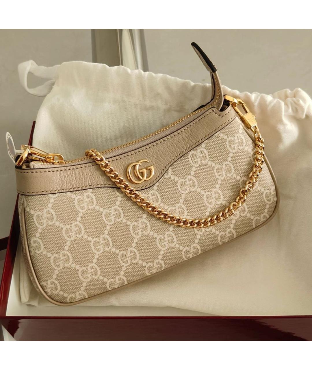 GUCCI Бежевая сумка с короткими ручками, фото 2