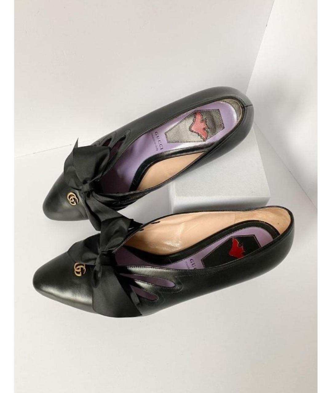 GUCCI Черные кожаные туфли, фото 5