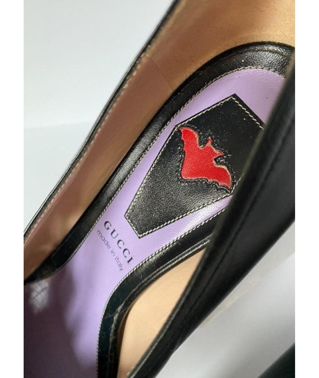 GUCCI Черные кожаные туфли, фото 3