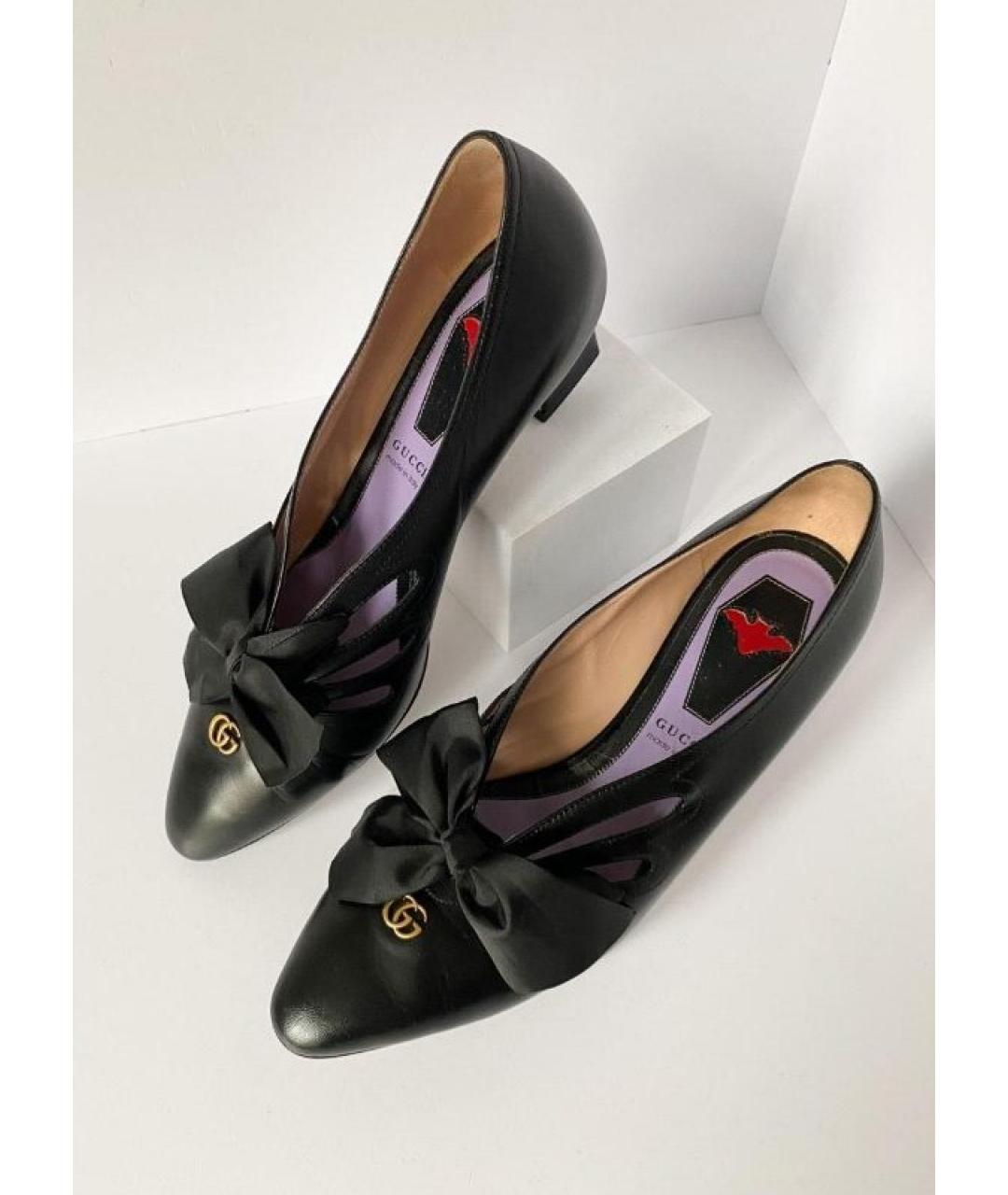 GUCCI Черные кожаные туфли, фото 2