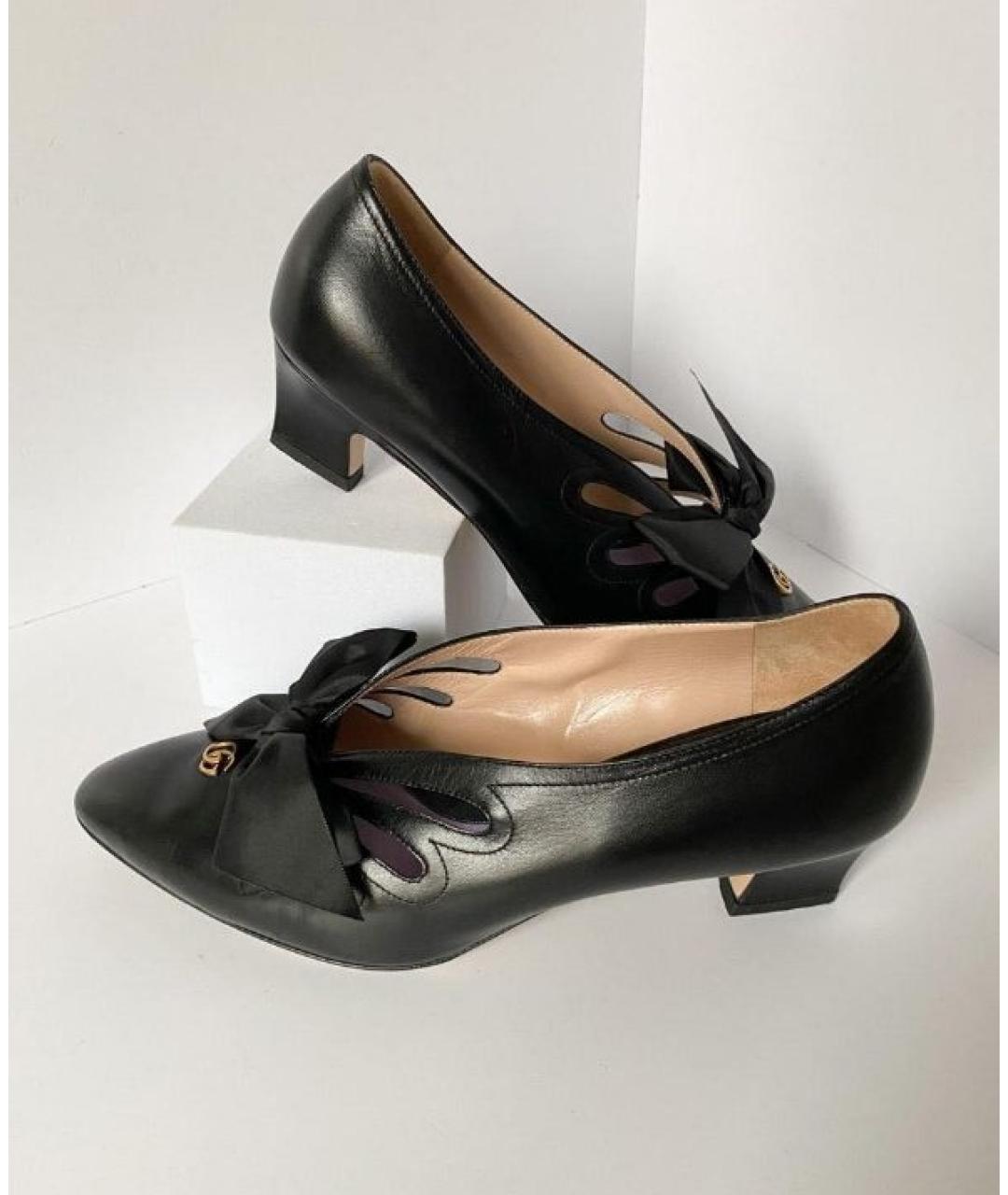 GUCCI Черные кожаные туфли, фото 6