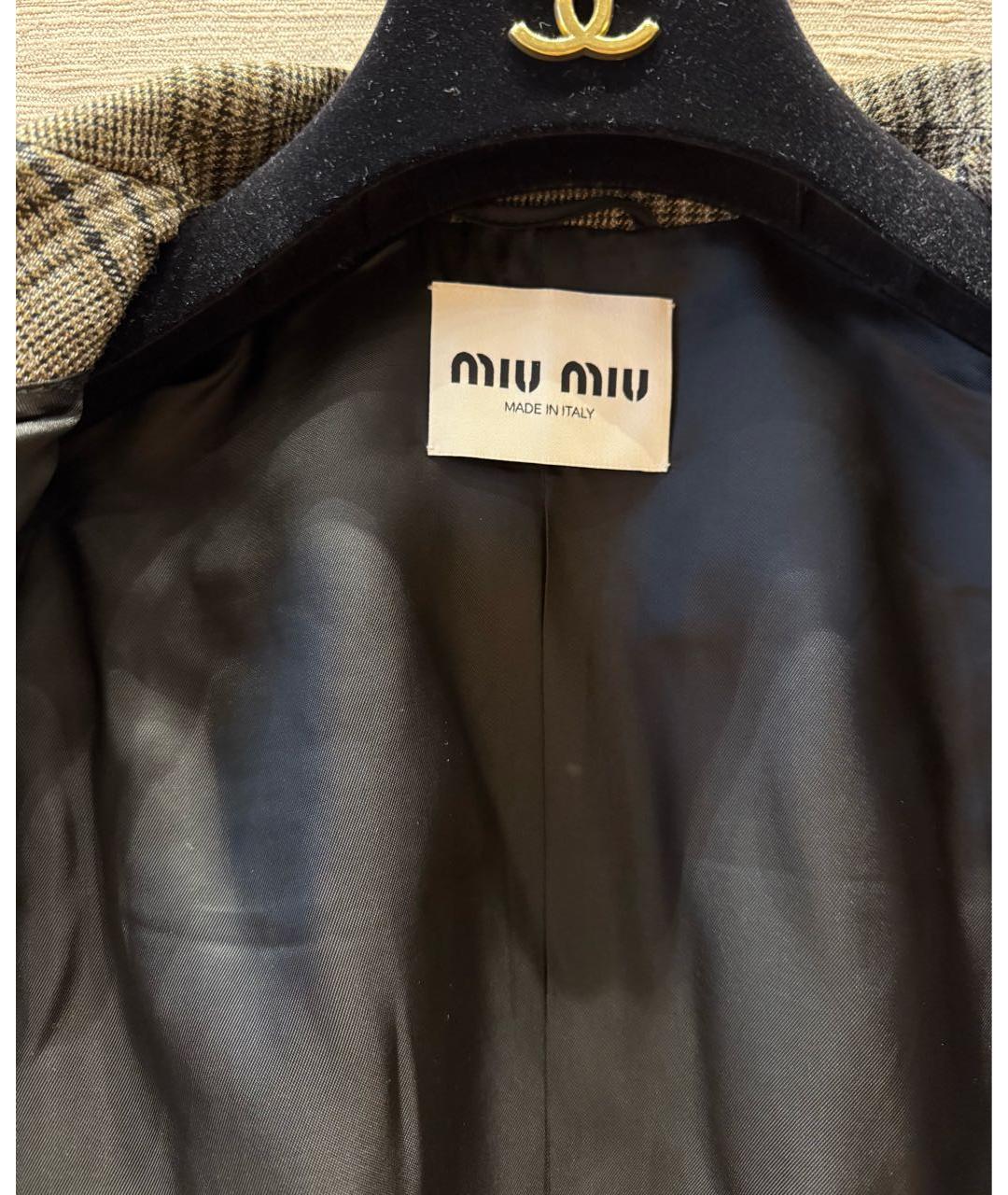 MIU MIU Коричневый шерстяной костюм с юбками, фото 3
