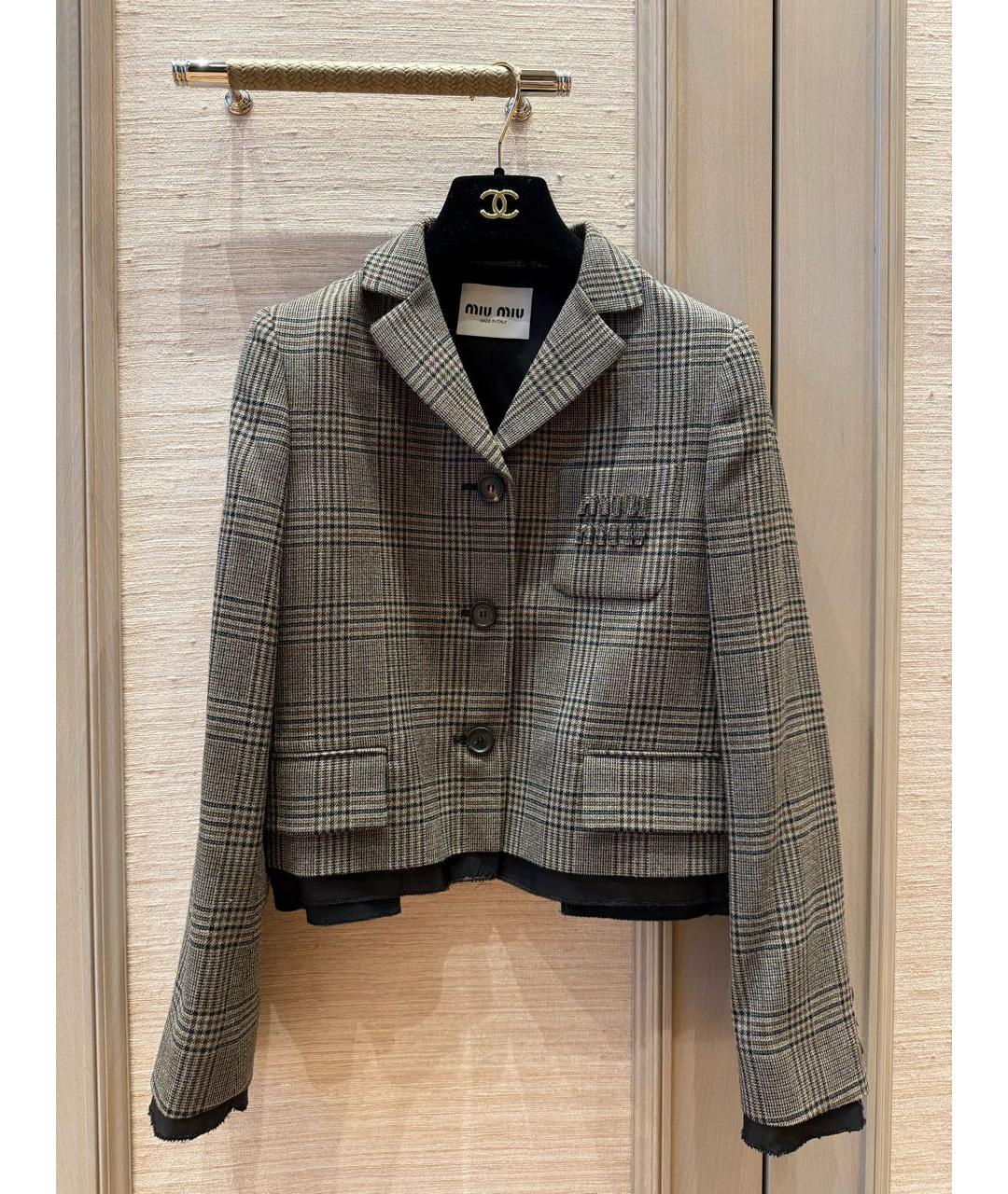 MIU MIU Коричневый шерстяной костюм с юбками, фото 7