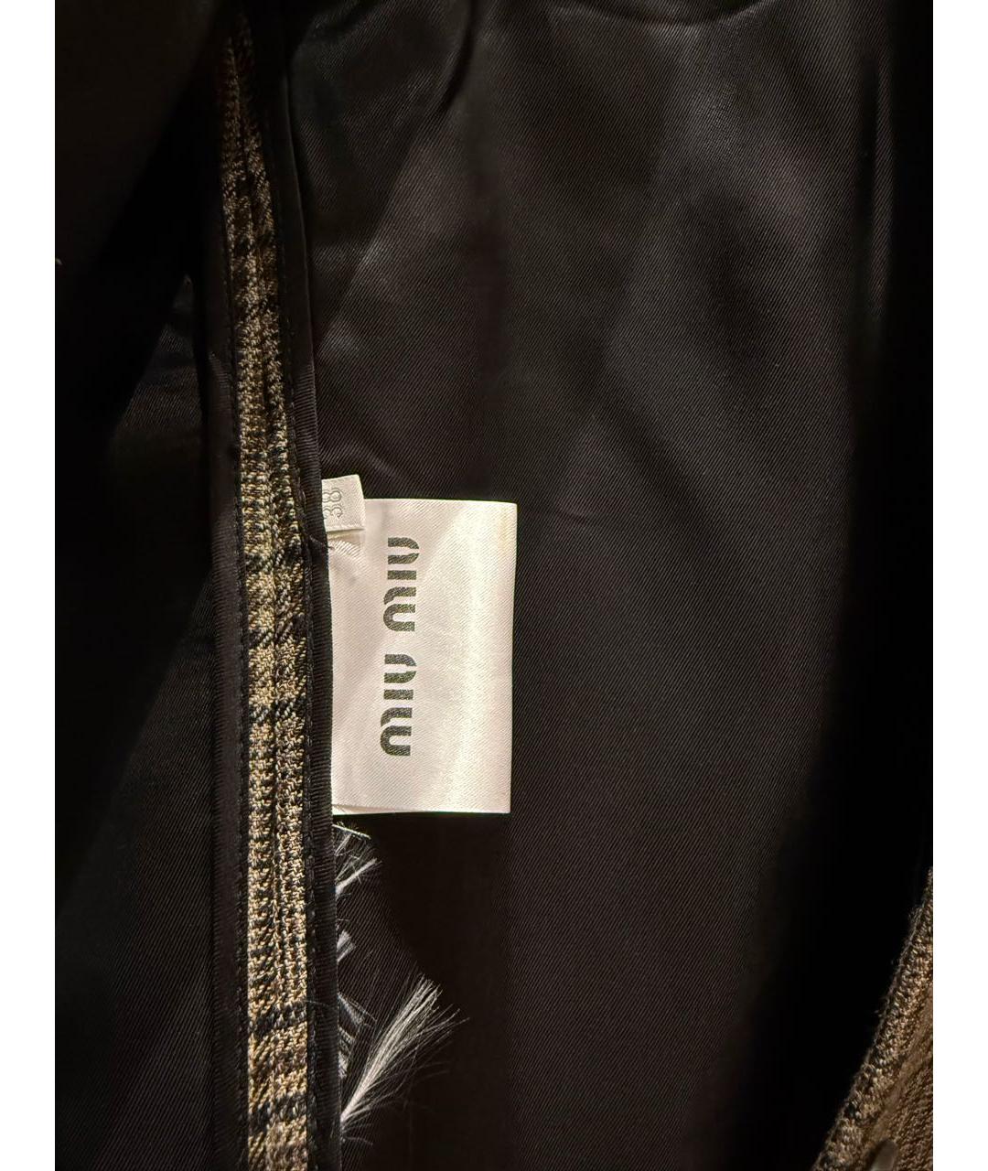 MIU MIU Коричневый шерстяной костюм с юбками, фото 6