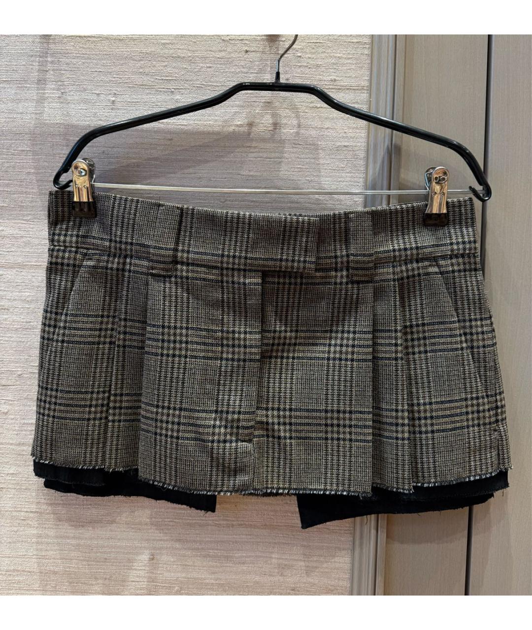 MIU MIU Коричневый шерстяной костюм с юбками, фото 2