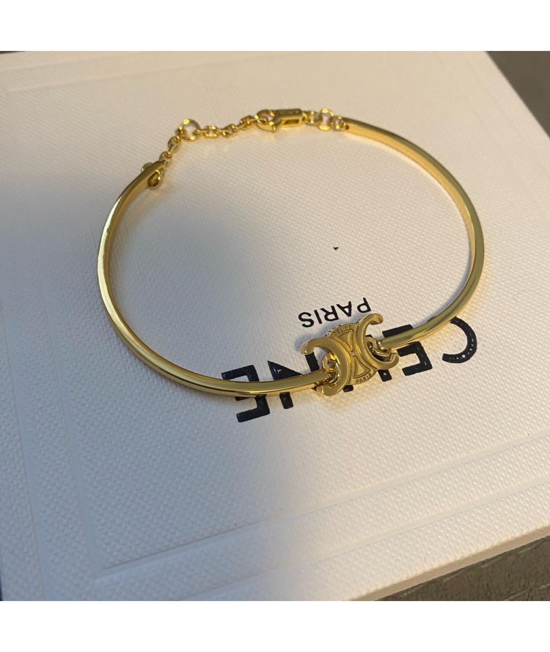 CELINE Золотой металлический браслет, фото 3