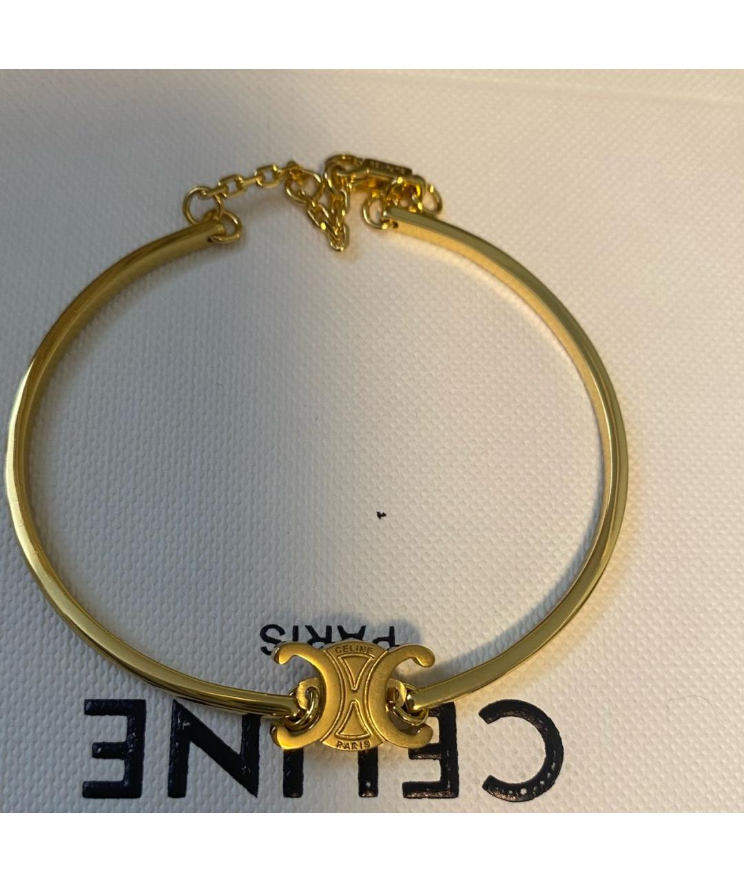 CELINE Золотой металлический браслет, фото 5