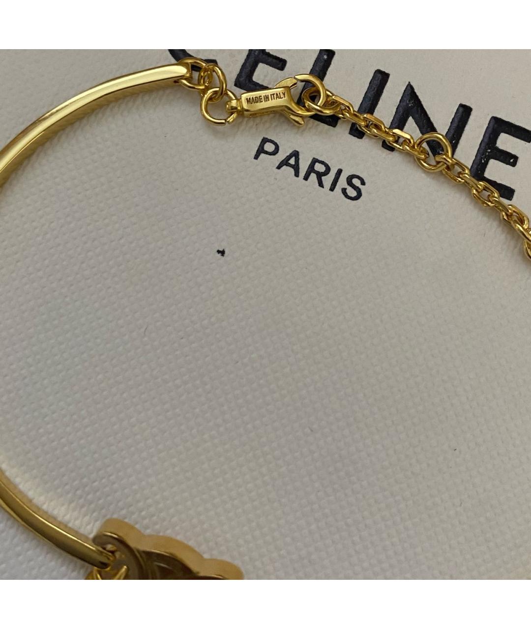 CELINE Золотой металлический браслет, фото 7