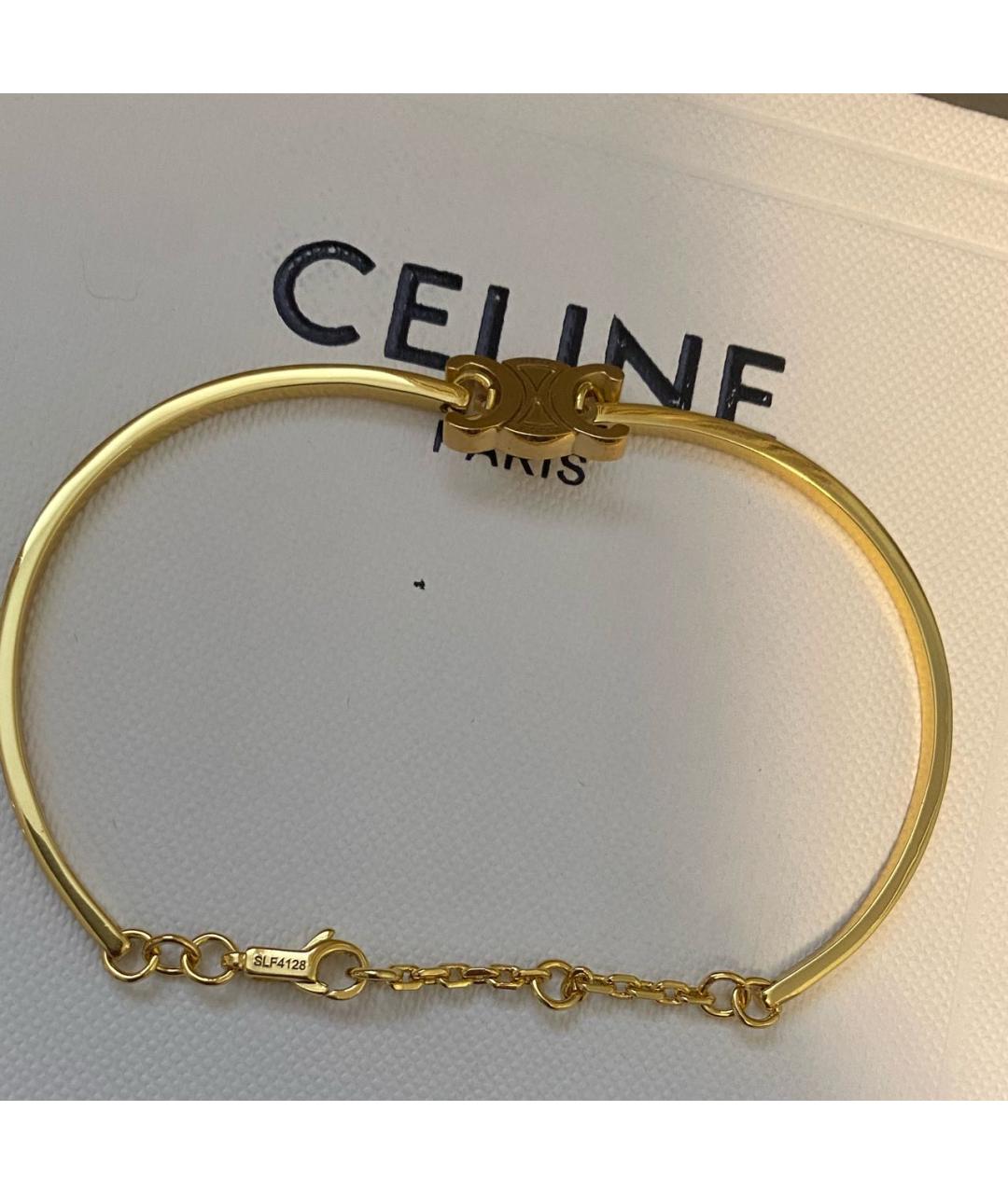 CELINE Золотой металлический браслет, фото 6