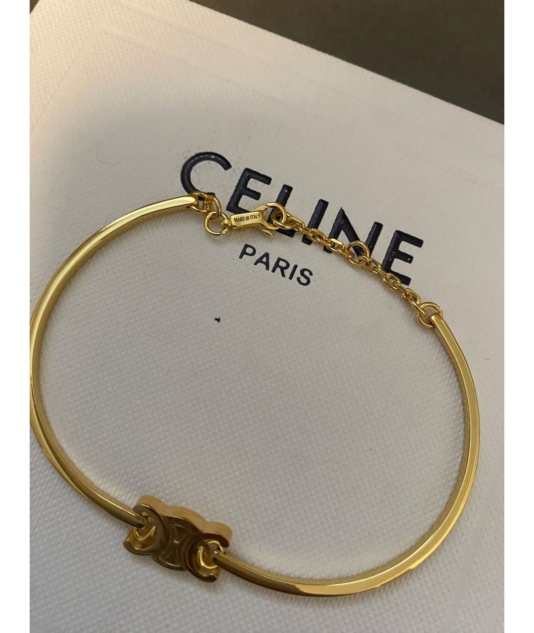 CELINE Золотой металлический браслет, фото 4