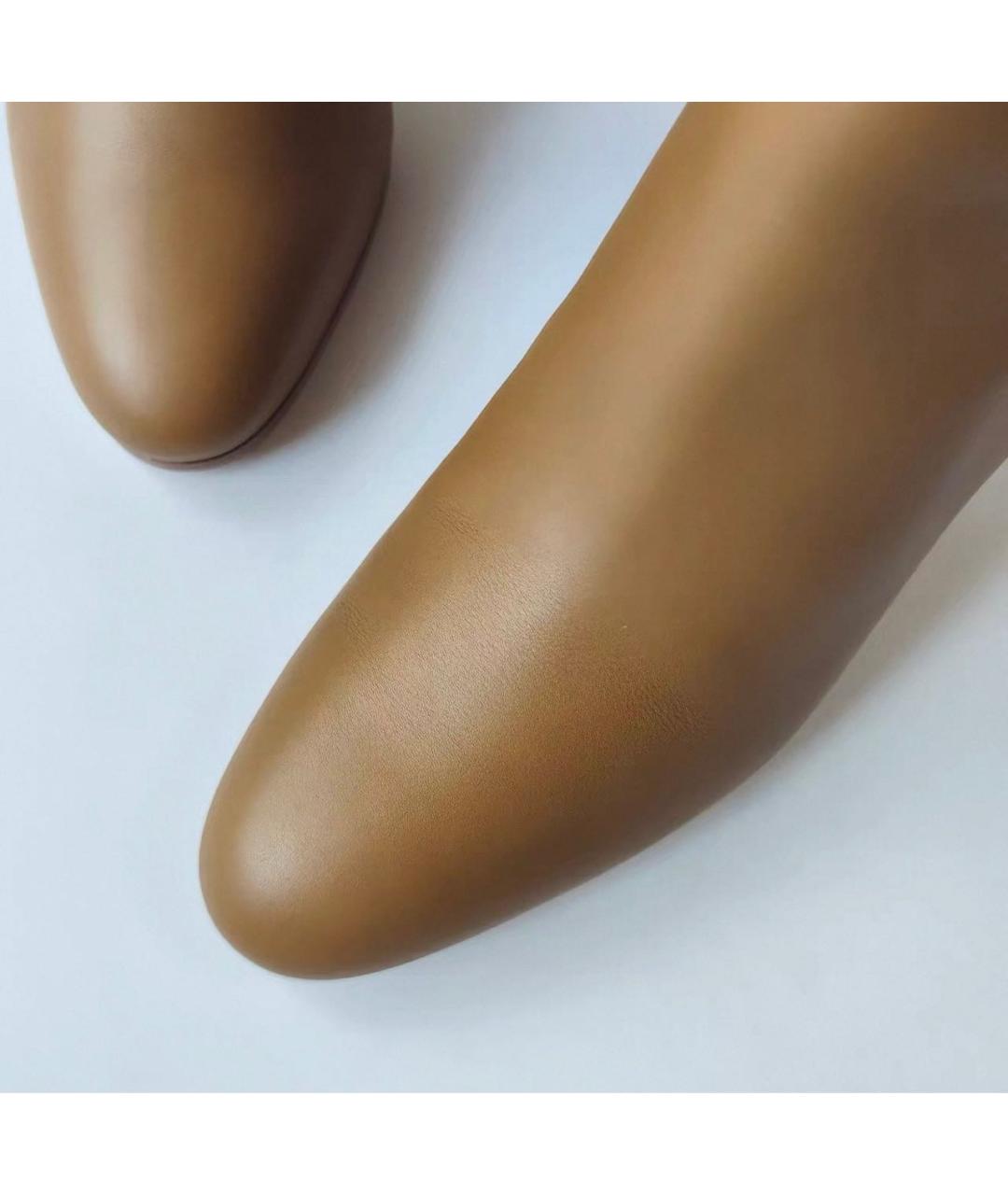 HERMES Коричневые кожаные ботильоны, фото 3