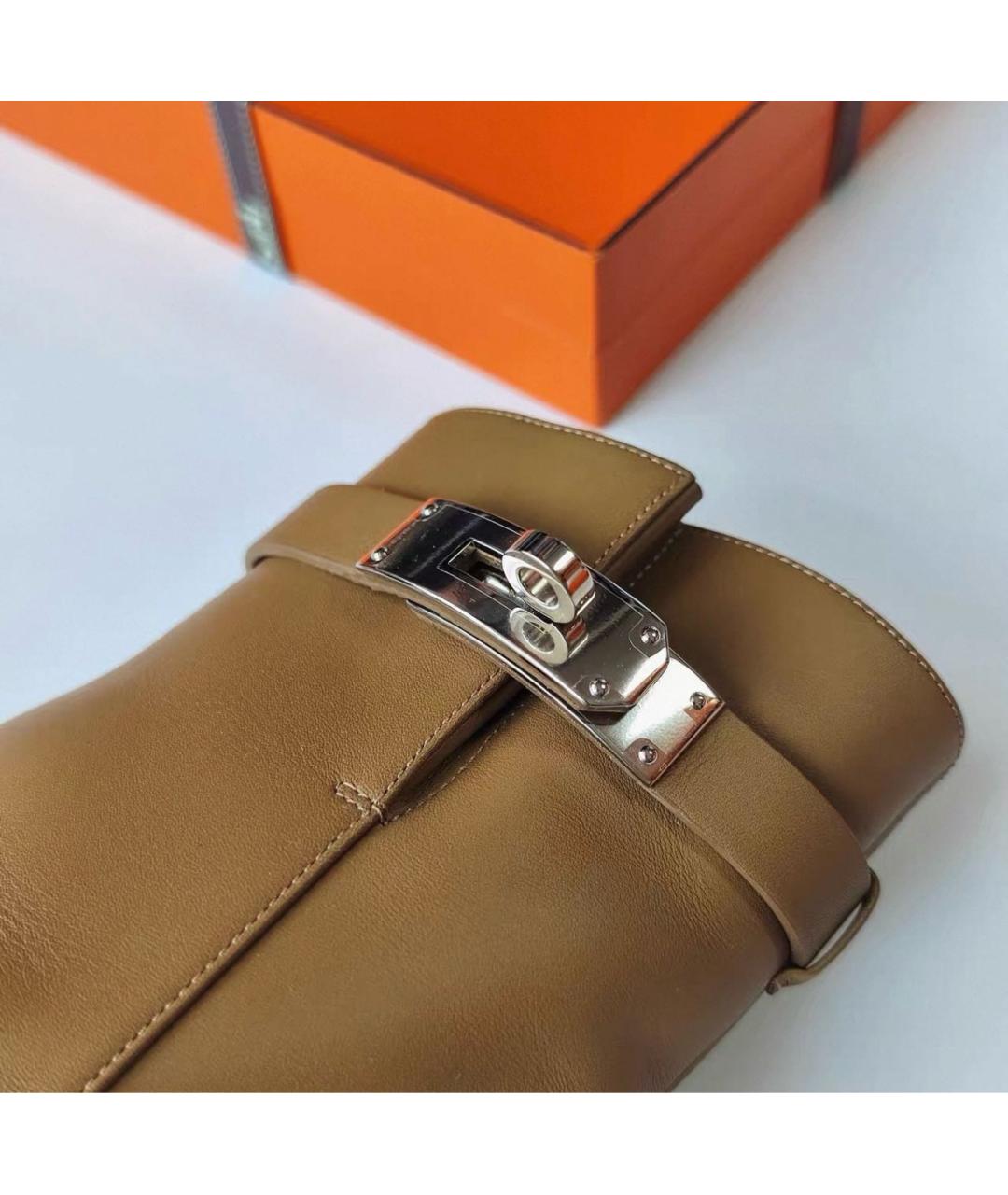 HERMES Коричневые кожаные ботильоны, фото 4