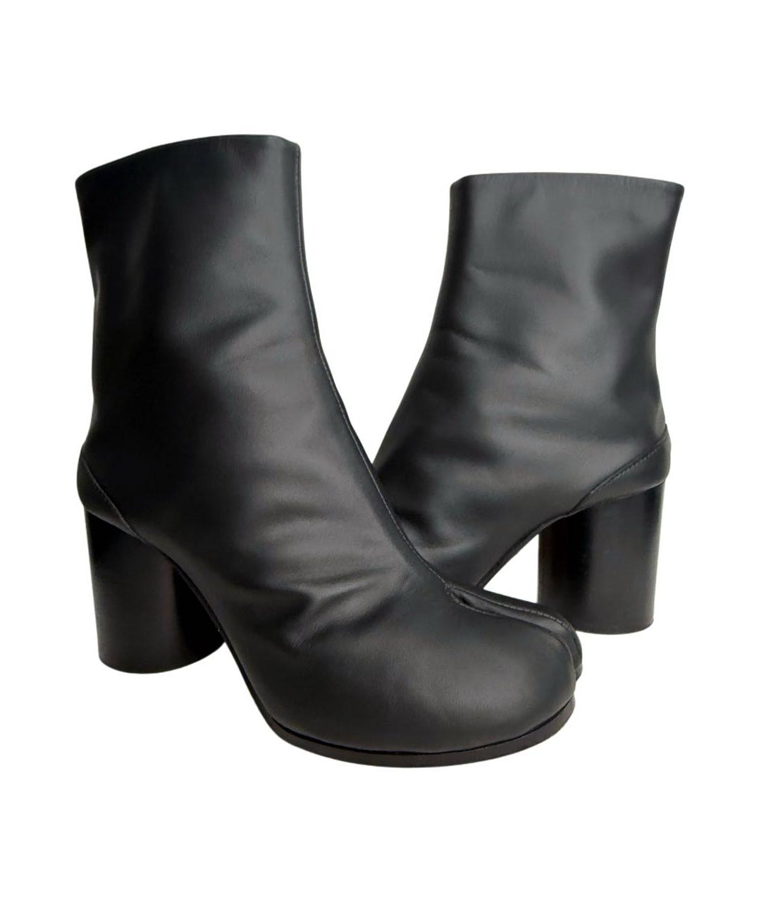 MAISON MARGIELA Черные кожаные ботильоны, фото 2