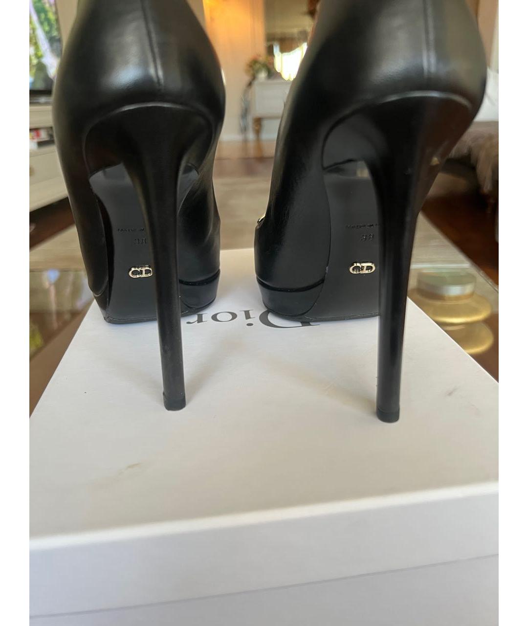 CHRISTIAN DIOR Черные кожаные туфли, фото 3