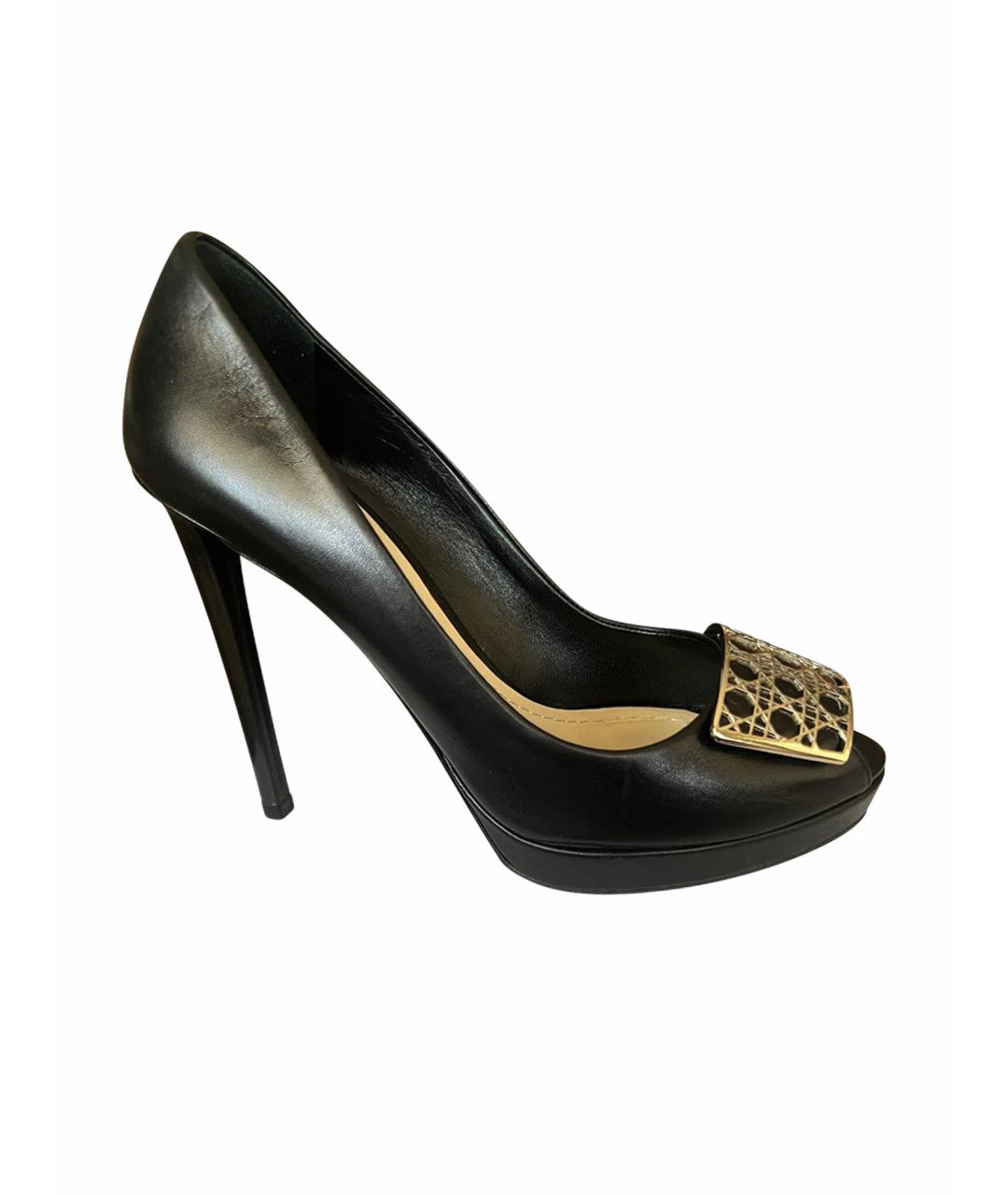 CHRISTIAN DIOR Черные кожаные туфли, фото 1