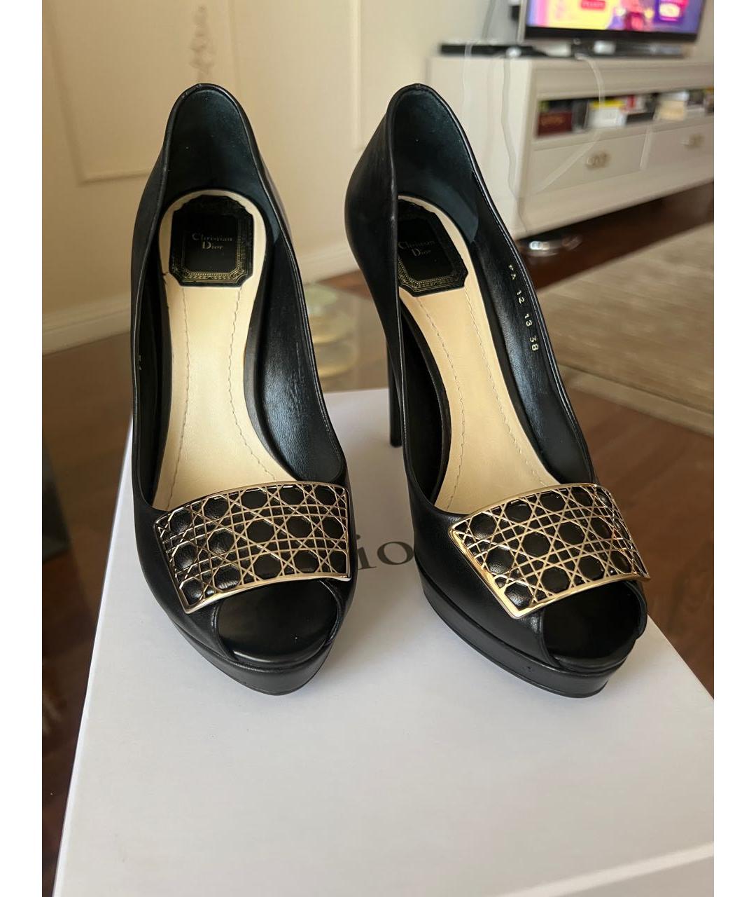 CHRISTIAN DIOR Черные кожаные туфли, фото 2