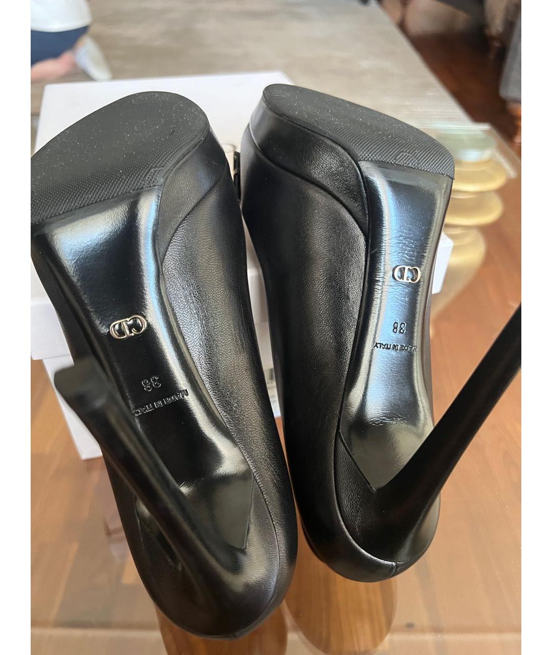 CHRISTIAN DIOR Черные кожаные туфли, фото 4