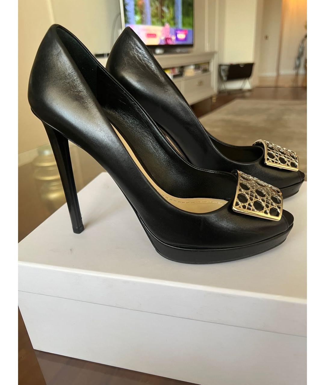 CHRISTIAN DIOR Черные кожаные туфли, фото 5