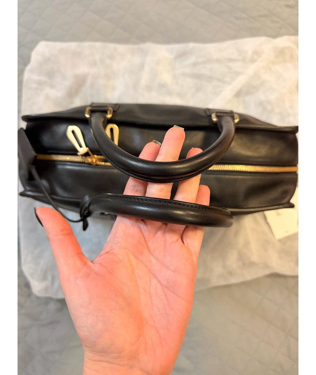 LOEWE Черная кожаная сумка с короткими ручками, фото 5