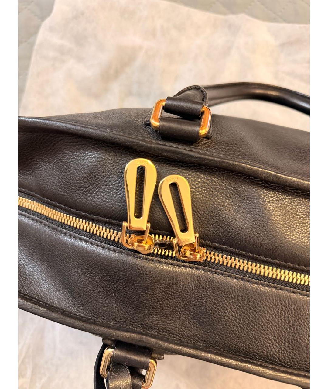 LOEWE Черная кожаная сумка с короткими ручками, фото 4