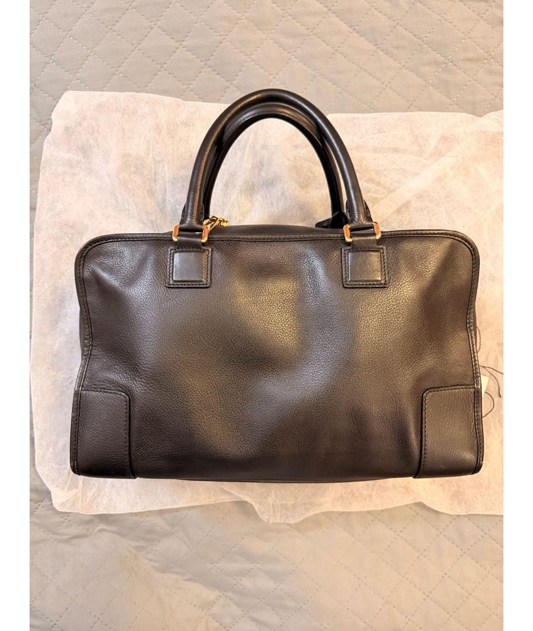 LOEWE Черная кожаная сумка с короткими ручками, фото 3