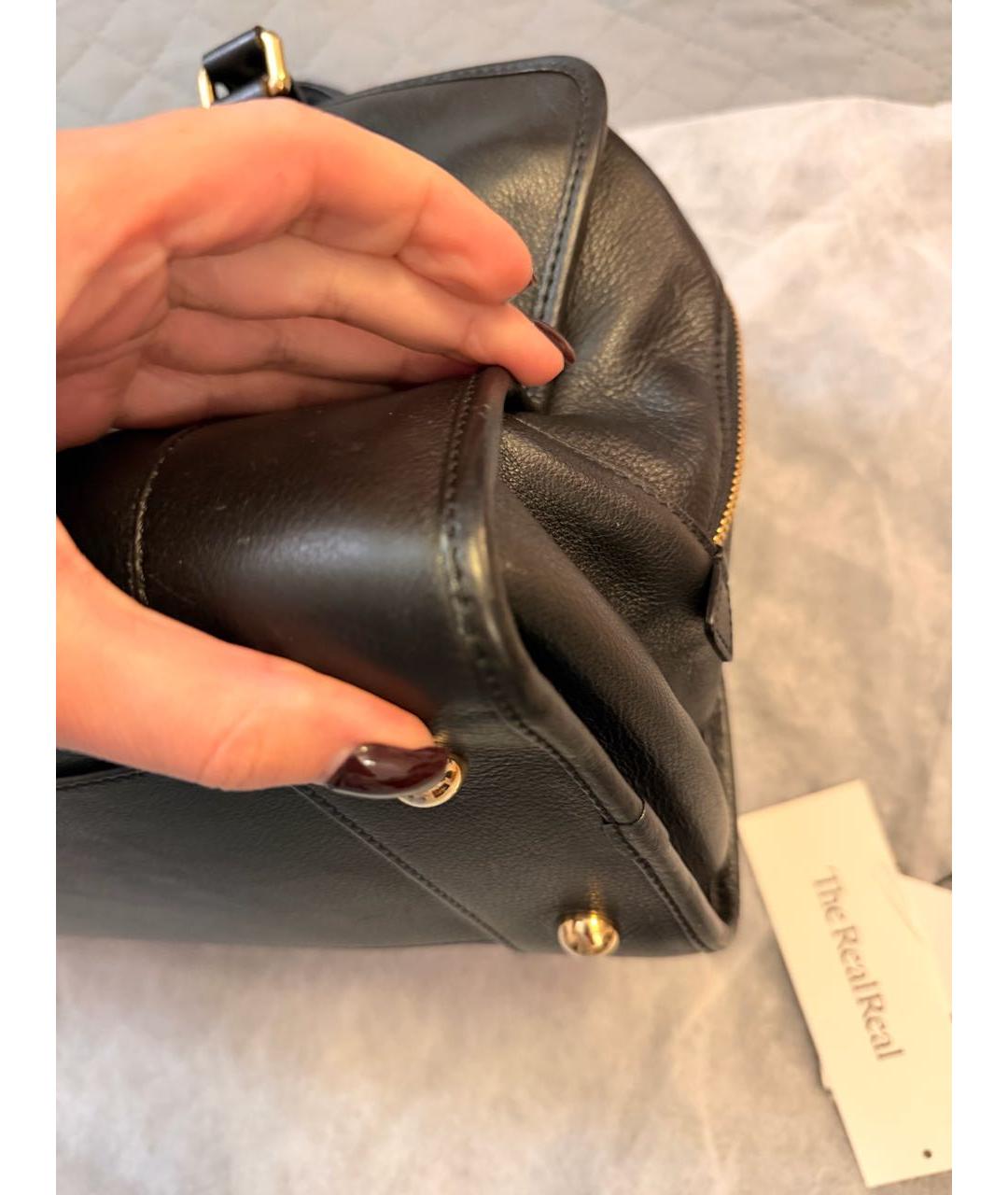 LOEWE Черная кожаная сумка с короткими ручками, фото 8